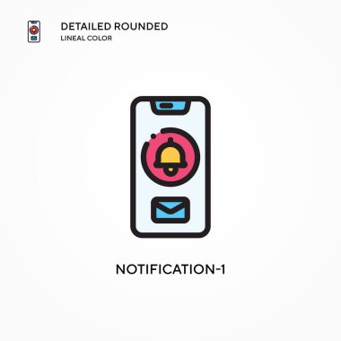 Bildirim-1 vektör simgesi. Modern vektör illüstrasyon kavramları. Düzenlemesi ve kişiselleştirmesi kolay.