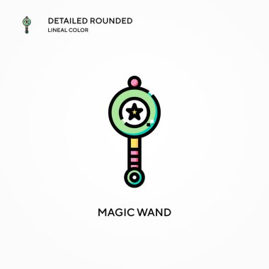 Sihirli değnek vektör simgesi. Modern vektör illüstrasyon kavramları. Düzenlemesi ve kişiselleştirmesi kolay.