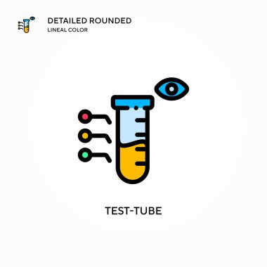 Test tübü vektör simgesi. Modern vektör illüstrasyon kavramları. Düzenlemesi ve kişiselleştirmesi kolay.