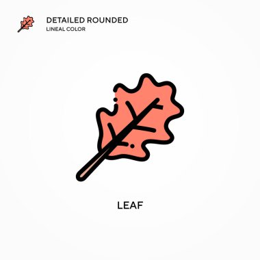Yaprak vektör simgesi. Modern vektör illüstrasyon kavramları. Düzenlemesi ve kişiselleştirmesi kolay.