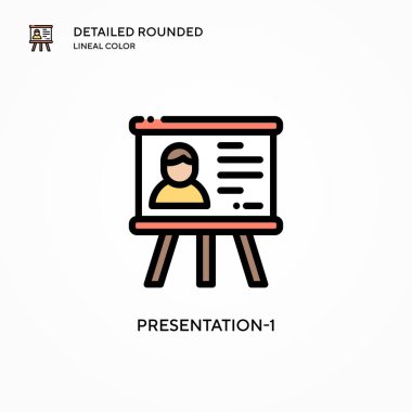 Sunum-1 vektör simgesi. Modern vektör illüstrasyon kavramları. Düzenlemesi ve kişiselleştirmesi kolay.