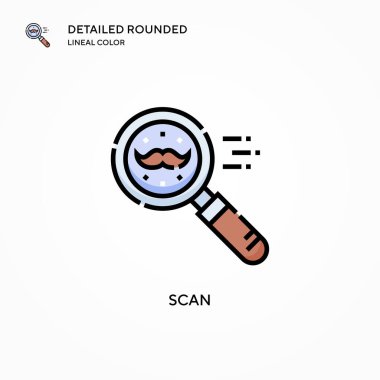 Vektör simgesini tara. Modern vektör illüstrasyon kavramları. Düzenlemesi ve kişiselleştirmesi kolay.