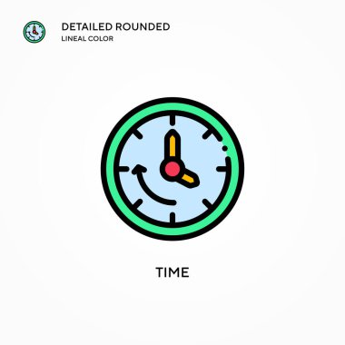 Zaman vektör simgesi. Modern vektör illüstrasyon kavramları. Düzenlemesi ve kişiselleştirmesi kolay.