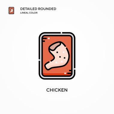 Tavuk vektör simgesi. Modern vektör illüstrasyon kavramları. Düzenlemesi ve kişiselleştirmesi kolay.