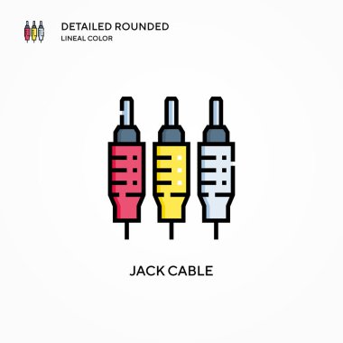 Jack kablo vektör simgesi. Modern vektör illüstrasyon kavramları. Düzenlemesi ve kişiselleştirmesi kolay.