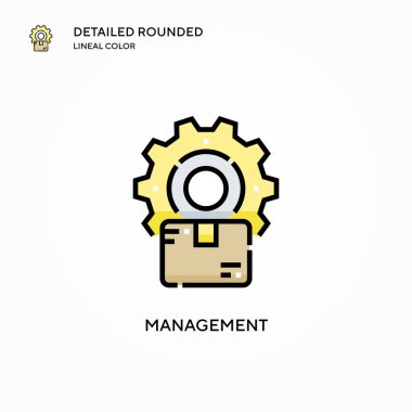 Yönetim vektör simgesi. Modern vektör illüstrasyon kavramları. Düzenlemesi ve kişiselleştirmesi kolay.