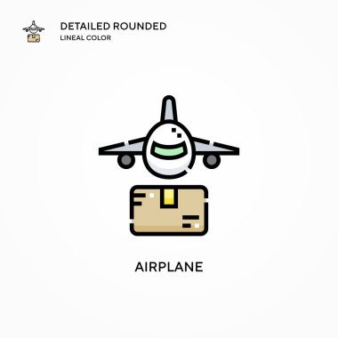 Uçak vektör simgesi. Modern vektör illüstrasyon kavramları. Düzenlemesi ve kişiselleştirmesi kolay.