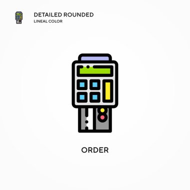 Vektör simgesi sipariş et. Modern vektör illüstrasyon kavramları. Düzenlemesi ve kişiselleştirmesi kolay.