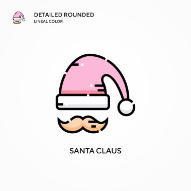 Noel Baba vektör ikonu. Modern vektör illüstrasyon kavramları. Düzenlemesi ve kişiselleştirmesi kolay.