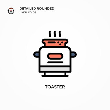 Tost makinesi vektör simgesi. Modern vektör illüstrasyon kavramları. Düzenlemesi ve kişiselleştirmesi kolay.