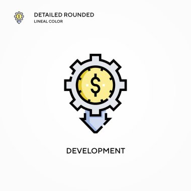 Geliştirme vektör simgesi. Modern vektör illüstrasyon kavramları. Düzenlemesi ve kişiselleştirmesi kolay.