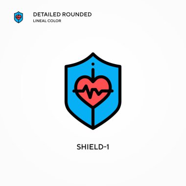 Kalkan-1 vektör simgesi. Modern vektör illüstrasyon kavramları. Düzenlemesi ve kişiselleştirmesi kolay.