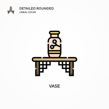 Vazo vektör simgesi. Modern vektör illüstrasyon kavramları. Düzenlemesi ve kişiselleştirmesi kolay.