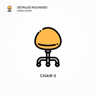 Sandalye-3 vektör simgesi. Modern vektör illüstrasyon kavramları. Düzenlemesi ve kişiselleştirmesi kolay.