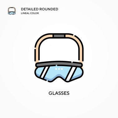 Gözlük vektör simgesi. Modern vektör illüstrasyon kavramları. Düzenlemesi ve kişiselleştirmesi kolay.