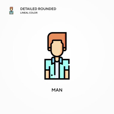 İnsan vektör simgesi. Modern vektör illüstrasyon kavramları. Düzenlemesi ve kişiselleştirmesi kolay.