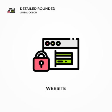 Web sitesi vektör simgesi. Modern vektör illüstrasyon kavramları. Düzenlemesi ve kişiselleştirmesi kolay.