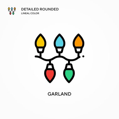 Çelenk vektör simgesi. Modern vektör illüstrasyon kavramları. Düzenlemesi ve kişiselleştirmesi kolay.