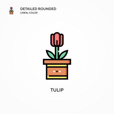 Lale vektör simgesi. Modern vektör illüstrasyon kavramları. Düzenlemesi ve kişiselleştirmesi kolay.