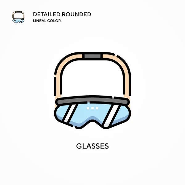 Icono Vector Gafas Conceptos Modernos Ilustración Vectorial Fácil Editar Personalizar — Vector de stock