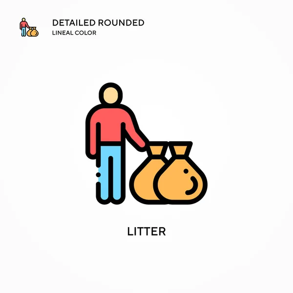 Litter vector icon. Modern vector illustration concepts. Easy to edit and customize. — Stock Illustration Litter Vector Icon Modern Vector Illustration Concepts Easy Edit Customize Stock Illustration