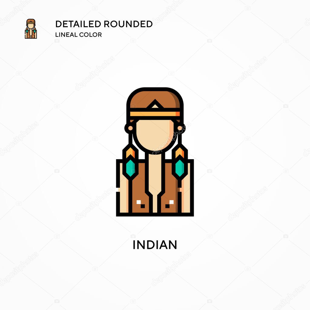Indian vector icon. Modern vector illustration concepts. Easy to edit and customize.