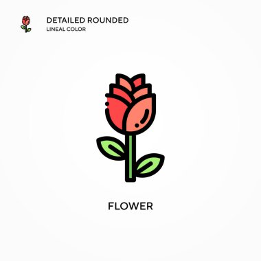 Çiçek vektör simgesi. Modern vektör illüstrasyon kavramları. Düzenlemesi ve kişiselleştirmesi kolay.