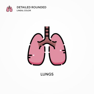 Akciğer vektör simgesi. Modern vektör illüstrasyon kavramları. Düzenlemesi ve kişiselleştirmesi kolay.