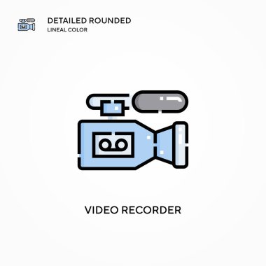 Video kaydedici vektör simgesi. Modern vektör illüstrasyon kavramları. Düzenlemesi ve kişiselleştirmesi kolay.