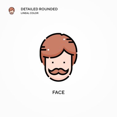 Yüz vektör simgesi. Modern vektör illüstrasyon kavramları. Düzenlemesi ve kişiselleştirmesi kolay.