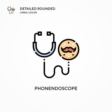 Fonoendoskop vektör simgesi. Modern vektör illüstrasyon kavramları. Düzenlemesi ve kişiselleştirmesi kolay.