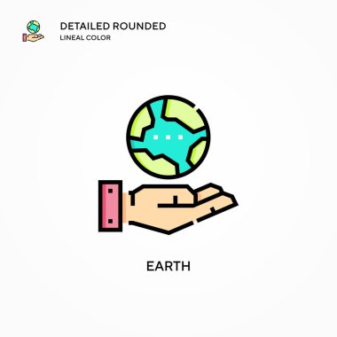 Dünya vektör simgesi. Modern vektör illüstrasyon kavramları. Düzenlemesi ve kişiselleştirmesi kolay.