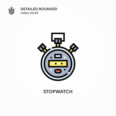 Stopwatch vektör simgesi. Modern vektör illüstrasyon kavramları. Düzenlemesi ve kişiselleştirmesi kolay.