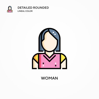 Kadın vektör simgesi. Modern vektör illüstrasyon kavramları. Düzenlemesi ve kişiselleştirmesi kolay.