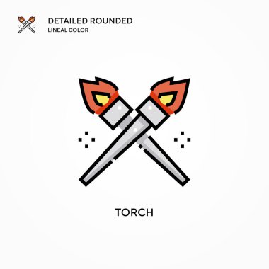 Meşale vektör simgesi. Modern vektör illüstrasyon kavramları. Düzenlemesi ve kişiselleştirmesi kolay.