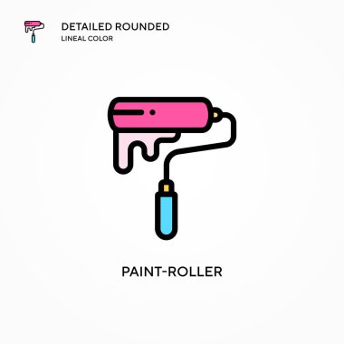 Boya silindirli vektör simgesi. Modern vektör illüstrasyon kavramları. Düzenlemesi ve kişiselleştirmesi kolay.