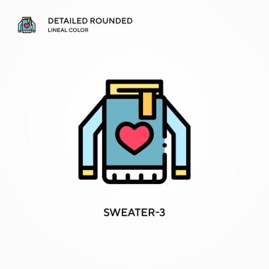 Süveter-3 vektör simgesi. Modern vektör illüstrasyon kavramları. Düzenlemesi ve kişiselleştirmesi kolay.