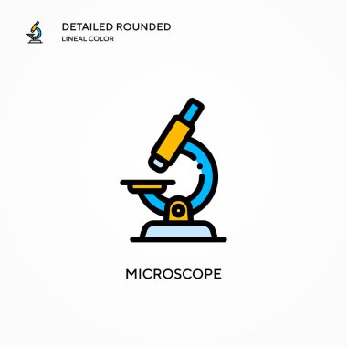 Mikroskop vektör simgesi. Modern vektör illüstrasyon kavramları. Düzenlemesi ve kişiselleştirmesi kolay.