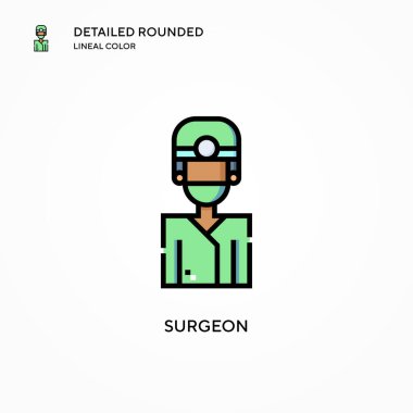 Cerrah vektör ikonu. Modern vektör illüstrasyon kavramları. Düzenlemesi ve kişiselleştirmesi kolay.