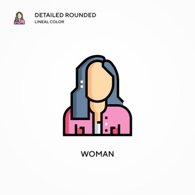 Kadın vektör simgesi. Modern vektör illüstrasyon kavramları. Düzenlemesi ve kişiselleştirmesi kolay.