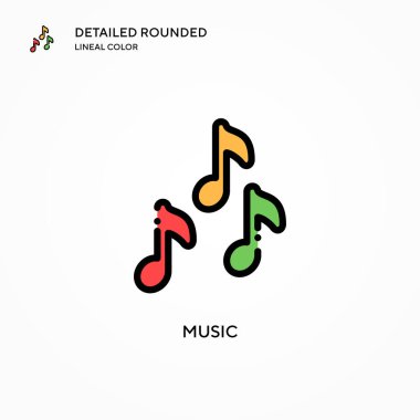 Müzik vektörü simgesi. Modern vektör illüstrasyon kavramları. Düzenlemesi ve kişiselleştirmesi kolay.
