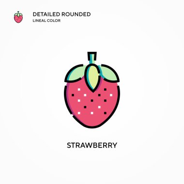 Çilek vektör simgesi. Modern vektör illüstrasyon kavramları. Düzenlemesi ve kişiselleştirmesi kolay.