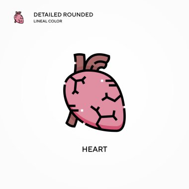 Kalp vektör simgesi. Modern vektör illüstrasyon kavramları. Düzenlemesi ve kişiselleştirmesi kolay.