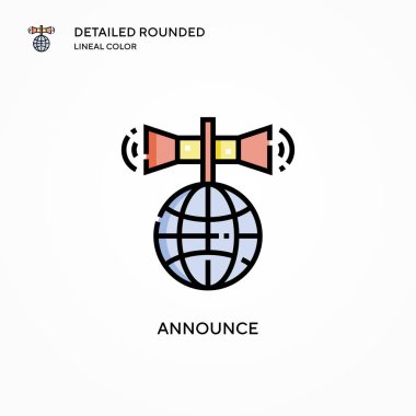 Vektör simgesini duyurun. Modern vektör illüstrasyon kavramları. Düzenlemesi ve kişiselleştirmesi kolay.