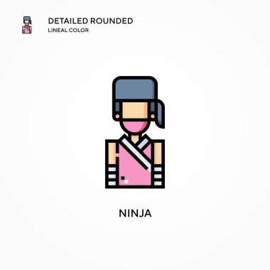 Ninja vektör simgesi. Modern vektör illüstrasyon kavramları. Düzenlemesi ve kişiselleştirmesi kolay.