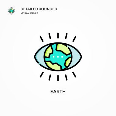 Dünya vektör simgesi. Modern vektör illüstrasyon kavramları. Düzenlemesi ve kişiselleştirmesi kolay.