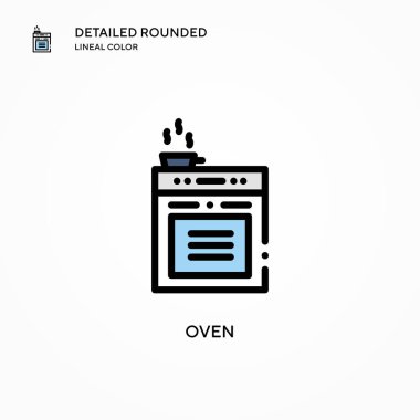 Fırın vektör simgesi. Modern vektör illüstrasyon kavramları. Düzenlemesi ve kişiselleştirmesi kolay.