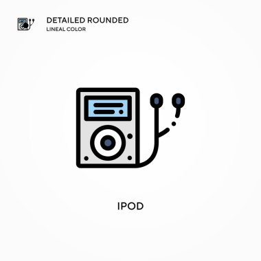 İpod vektör simgesi. Modern vektör illüstrasyon kavramları. Düzenlemesi ve kişiselleştirmesi kolay.