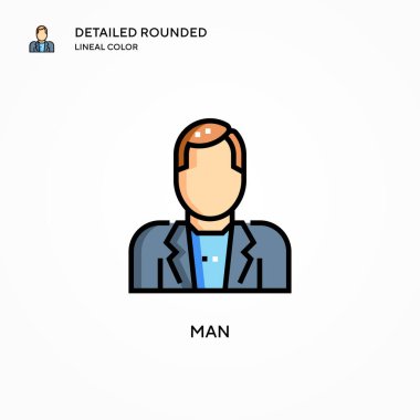 İnsan vektör simgesi. Modern vektör illüstrasyon kavramları. Düzenlemesi ve kişiselleştirmesi kolay.