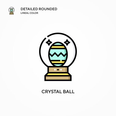 Kristal küre vektör simgesi. Modern vektör illüstrasyon kavramları. Düzenlemesi ve kişiselleştirmesi kolay.